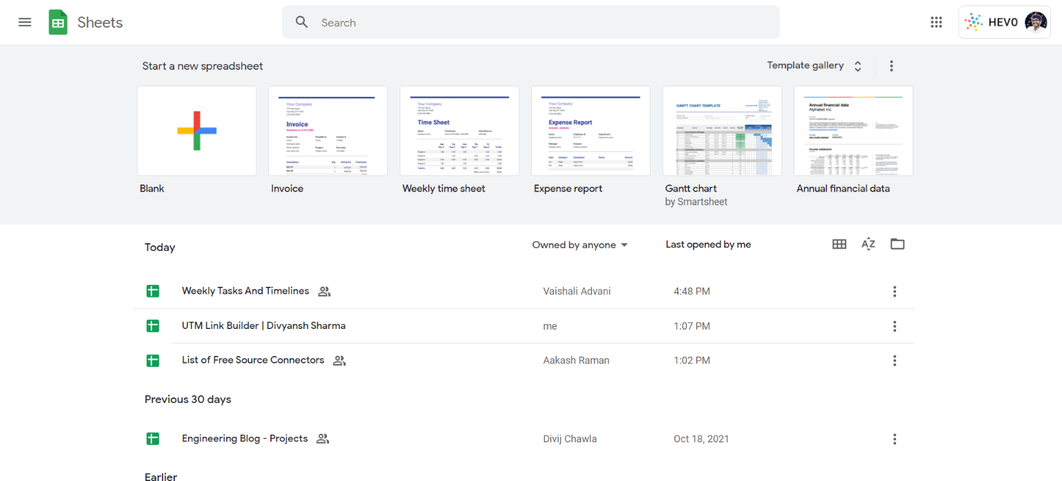 Google Sheets Home Page: Google Sheets to PowerBI